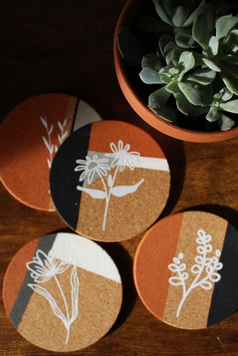 Hand Painted Cork Coasters Ts For Women Etsy