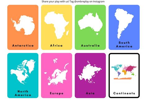 Continents Flashcards Printable Printable Word Searches