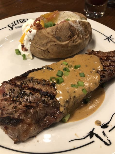 Cube steak is steak that has been tenderized by the butcher, not steak cut in cubes. Signature chef selections: Peppercorn Steak with a Loaded Baked Potato | My favorite food ...