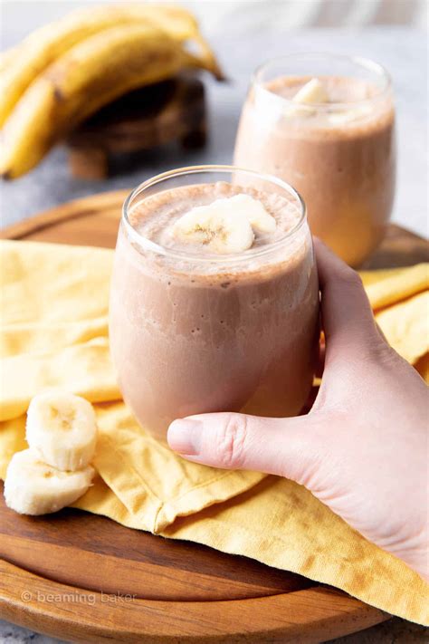 Chocolate Banana Vegan Protein Shake Recipe Beaming Baker