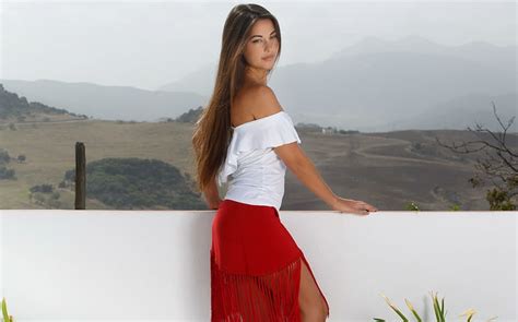 Hd Wallpaper Women Model Brunette Long Hair Women Outdoors Skirt Lorena Garcia