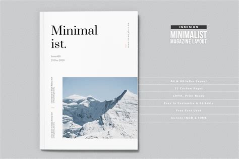 Plantilla De Revista Indesign Diseño De Revista Minimalista