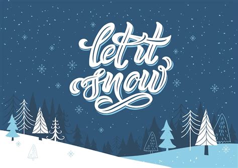 Premium Vector Winter Lettering Calligraphy With Snowflake And