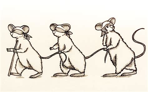An Illustration Of The Three Blind Mice For Inktober Mouse Tattoos