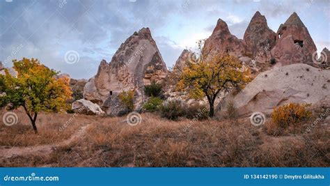 Autumn Color In Cappadocia Mountain Landscape Turkey Stock Photo