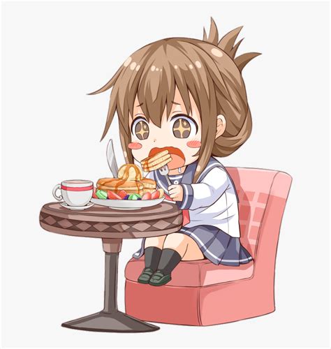 Transparent Anime Food Png Anime Girl Eating Food Png Download