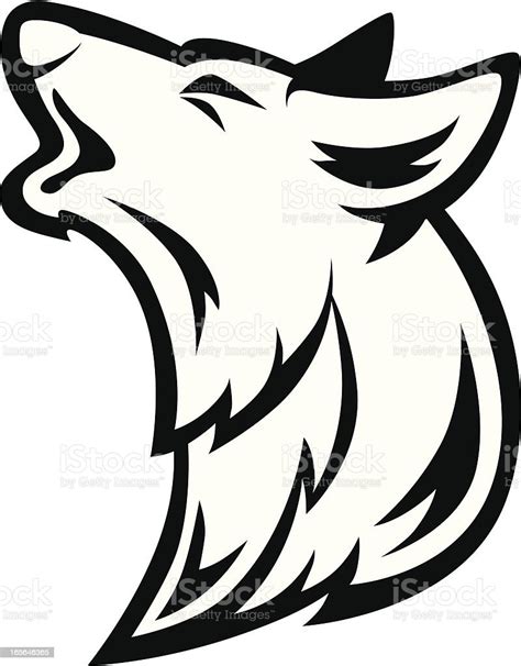 Vector Illustration Silhouette Of Howling Wolf Stock Illustration