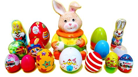Easter Eggs Surprises Chocolate Bunny And Kinder Surprise Egg Basket