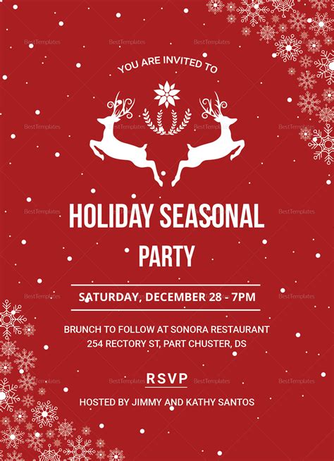Christmas Party Invitation Template By Dansie Design