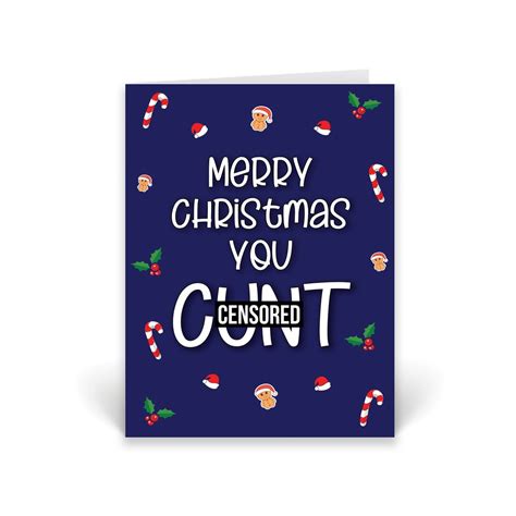 Funny Rude Christmas Cards Merry Christmas You Cnt Novelty Etsy