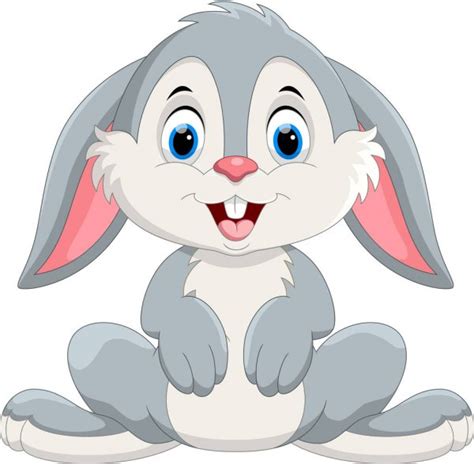 Cute Rabbit Bunny Cartoon Sitting — Stock Vector