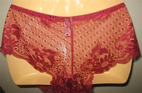Rn 101533 Red Sheer Lace 2x Nylon Stretch Panty 5 Sides Ebay