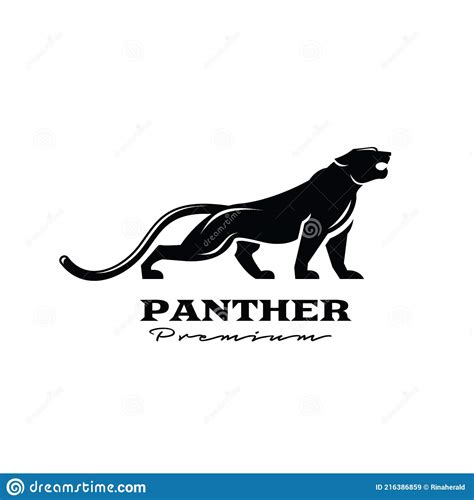 Premium Black Panther Vector Logo Illustration Design Stock Vector