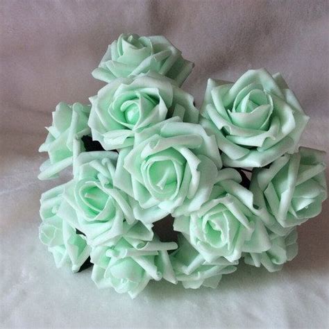 What color goes good with mint green skin wise? Mint Wedding Flowers Artificial Roses Mint Green Flowers ...