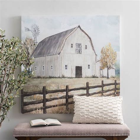 Country Scene Canvas Art Print Kirklands Barn Painting Farmhouse
