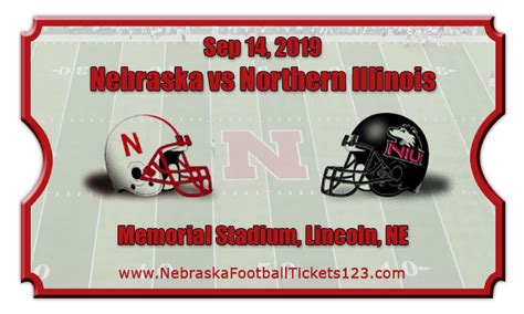 Nebraska Cornhuskers Vs Northern Illinois Football Tickets 091419