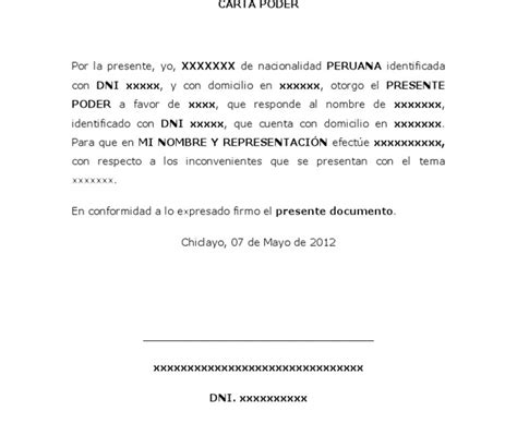 Carta Poder Modelo De Carta De Autorizacion Para Retirar Documentos