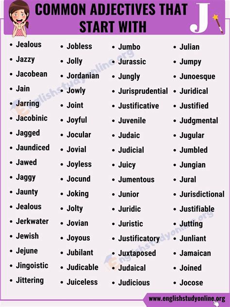 Adjectives That Start With J With Interesting Examples English