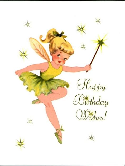 Little 🎉🎂🎁🎈fairy Vintage Fairies Birthday Wishes Cards Happy