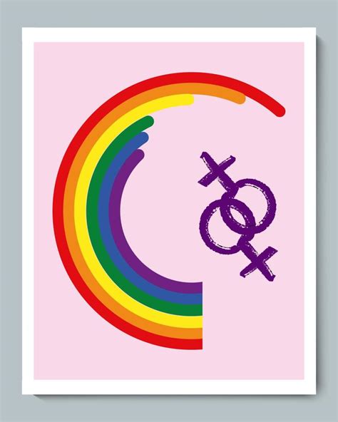 Rainbow Semicircle With Gender Texture Freehand Female Lesbian Symbol 9005487 Vector Art At