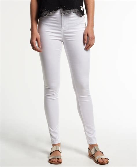 dames superskinny sophia jeans met hoge taille wit superdry nl