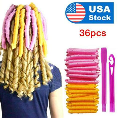 36pcs 55cm Magic Long Hair Curlers Curl Formers Bendy Spiral Rollers