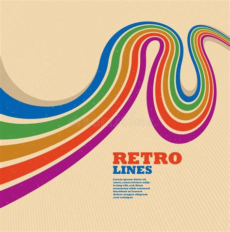 Retro Lines Vector Abstract Background 3d Dimensional Perspective