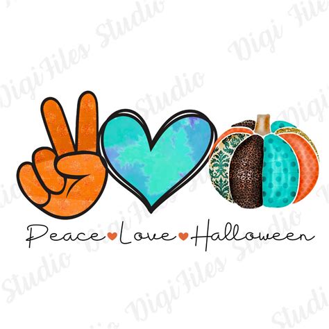 Peace Love Halloween svg Love Halloween svg Peace svg Happy | Etsy