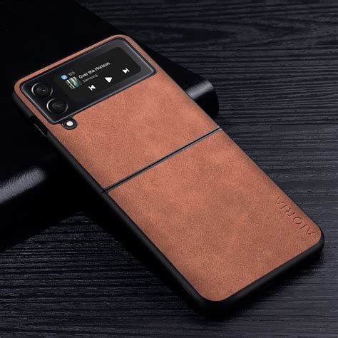 Premium Pu Leather Case For Samsung Galaxy Z Flip 3 5g Solid Etsy