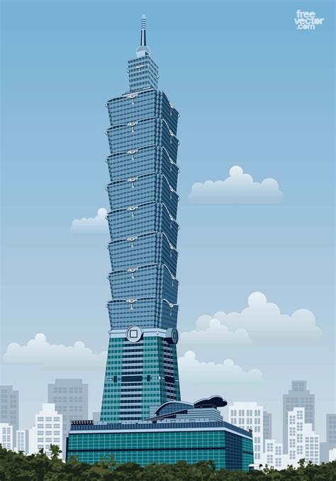 Taipei 101 Free Vector | 123Freevectors