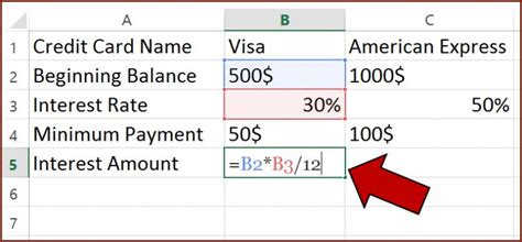 Calculating Credit Card Interest With Excel Kudospaymentscom