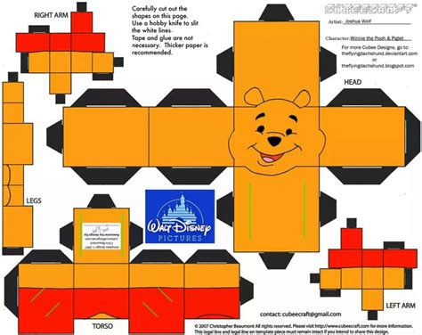Pin By Olynn Mel On Cube Craft Pooh Winnie The Pooh Paper Toys Template