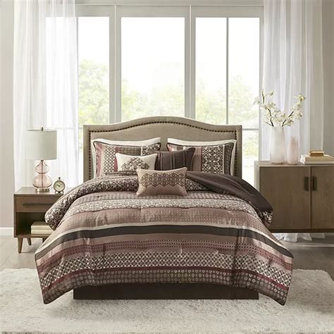Madison Park Dartmouth 7 Pc Jacquard Comforter Set Color Red Jcpenney