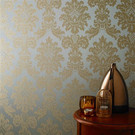 Download Teal And Gold Damask Wallpaper Gallery