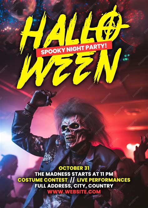 premium psd halloween poster template psd halloween night party flyer banner social media post