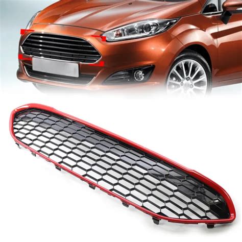 Front Bumper Honeycomb Grille Grill Fit Ford Fiesta Mk75 2013 2017 Abs