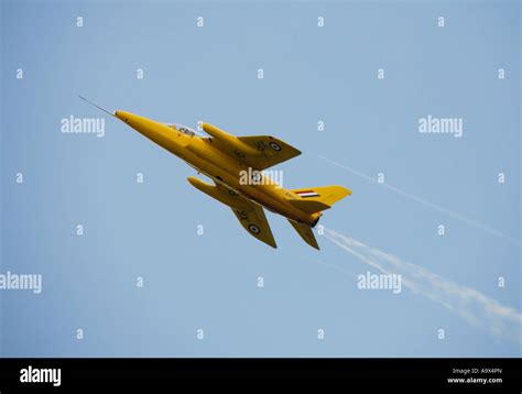 Folland Gnat In Livery Of Yellow Jacks Display Team Stock Photo Alamy