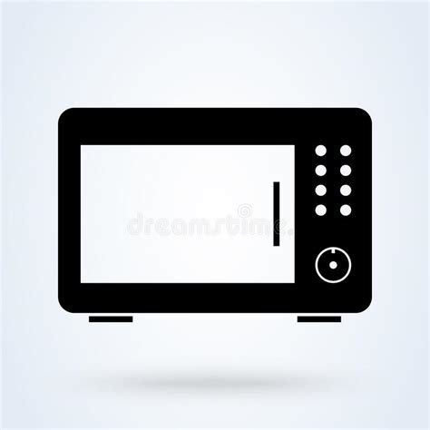 Microwave Oven Vector Illustration Isolated On White Background Line