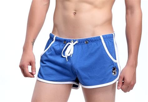 New 2016 Men Swimwear Sexy Trunks Low Waist Stripe Patchwork Shorts Boxers Suit Mens Comfortable