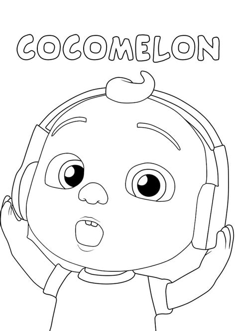 Little Johnny With Headphones Coloring Page Free Printable Coloring