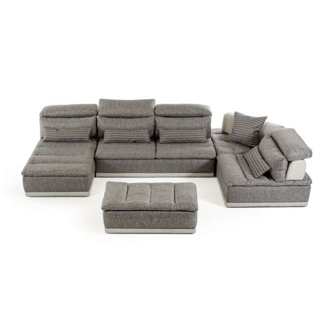 Realizziamo così pavimentazioni per esterni che non. David Ferrari Panorama Italian Modern Grey Fabric & Grey Leather Sectional Sofa