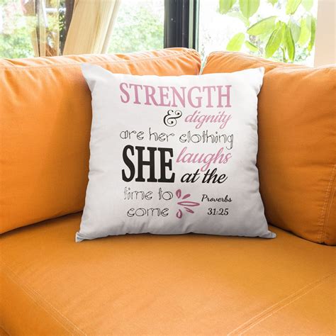 Proverbs 3125 Strength And Dignity Throw Pillow Throw Pillow