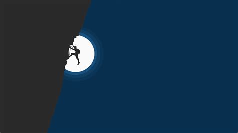 Person Climbing Distance With Moon Illustration Mountain