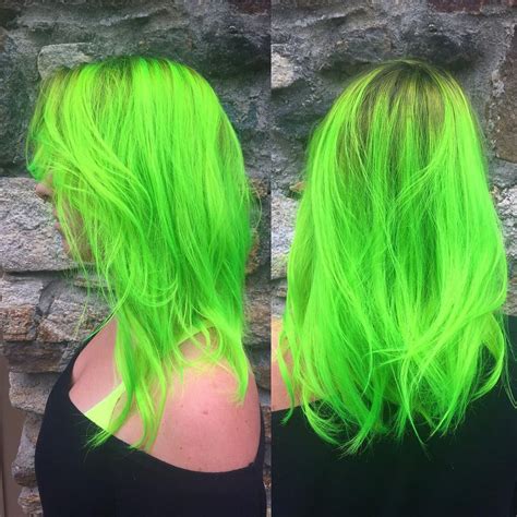 Neon Green Hair Neon Green Hair Green Hair Hair Color