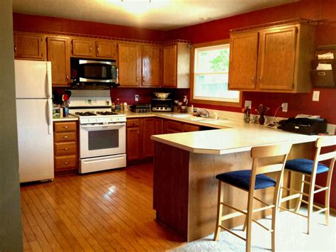 Photo about modern home kitchen with oak cabinets. Kitchen Paint Colors with Light Oak Cabinets Ideas Design ...