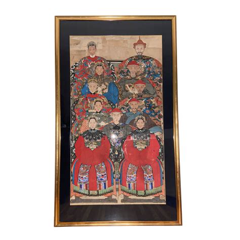 Antique Chinese Qing Dynasty Ancestor Portrait Available For Immediate