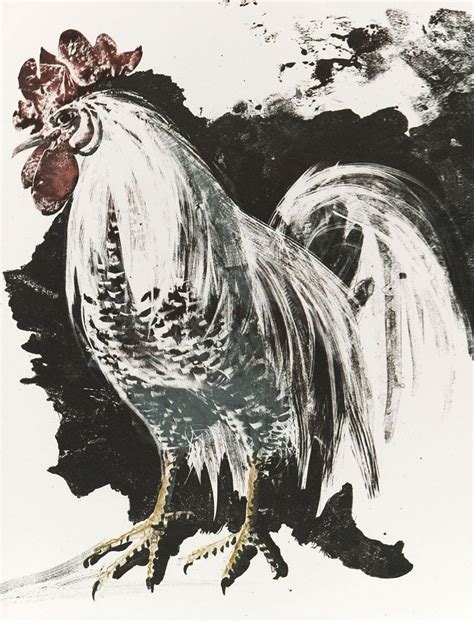 Hans Erni Swiss 1909 2015 The Rooster Lithograph 1953