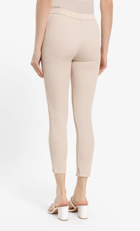 Ribbed Leggings In Nude Fashionvalet