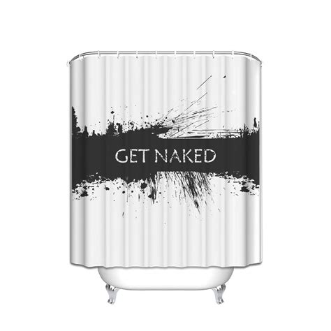 memory home customize waterproof modern art words get naked print polyester fabric bathroom