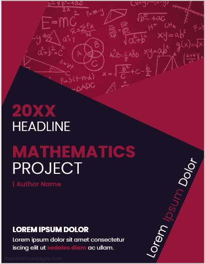 Mathematics Project Front Page Designs Download And Edit